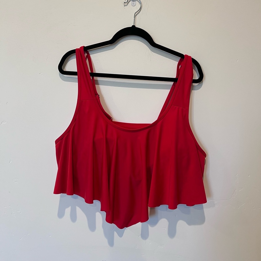 Rose gal Red Women's Swim Plus Size Bikini Top Size 2X